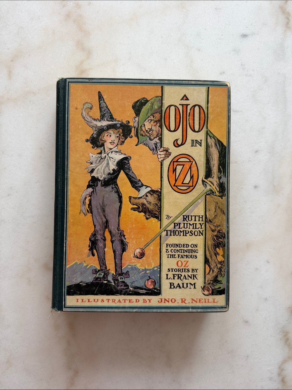 1933 Original Printing Ojo in Oz Illustrated Vintage Book - Yellow & Green Cover